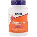 Ahora Alimentos Vitamina A, 25000 UI de aceite de hígado de pescado, 250 Softgels (Pack de 2)