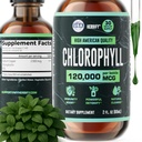 HERBIFY Chlorophyll Drops - Clorophyll líquido para energía Boost &amp; Immune System Support - Made in USA - Chlorophyll Liquid Drops for Body Detox, Internal Deodorant & Enhance Skin - 2 Oz
