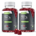 Viteey Prebiotic Fiber Gummies for Adults, 5g - Gut Health & Digestive Soluble Fiber Supplement Gummies - Zero Sugar Añadido, Vegan, Gluten-Free - 120 Count