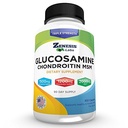 Zenesis Labs Sulfato de Glucosamina + Condroitina + Combinación MSM Suplemento 450 cápsulas (Bulk 90 Day Supply) 1500mg, 1200mg, 2000mg por servicio