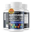 Glucosamine Chondroitin sulfate Methylsulfonylmethane Hialuronic Acid Turmeric Ginger Vitamin C, D3, Black Pepper -150 Capsules- Made in USA