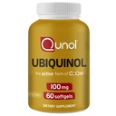 Qunol Ubiquinol CoQ10 100mg Softgels, Ubiquinol - Forma activa de Coenzima Q10, Antioxidante para la salud del corazón, Niveles de presión sana de sangre, Beneficial a los usuarios de estatina, 60 Cuenta