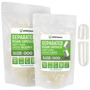 XPRS Nutra Vegan Tamaño 000 cápsulas separadas- 500 cápsulas de vacío Premium de cuenta separadas en bolsas - cápsulas vacías - 000 pastillas para relleno de suplementos de bricolaje
