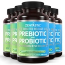 Zentastic Probiotics & Prebiotics Supplement - 50 Billion CFU - for Men &amp; Women’s Immune & Digestive Health - 16 Strains - Shelf Stable - 300 Delayed Release Veggie Capsules