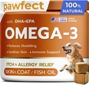 PAWFECTCHEW Fish Oil Omega 3 for Dogs - Alivio de la Alergia - Salud Conjunta - Itch Relief, Shedding - Skin and Coat Supplement - Alaskan Salmon Oil Chews - Omega 3 6 9 - EPA &amp; DHA Fatty Acids