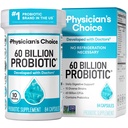 Probióticos de la CHOICE de Physician 60 Billones CFU - 10 Estrechos + Prebióticos Orgánicos - Salud Inmunitaria, Digestiva " Gut - Apoyo al estreñimiento ocasional, diarrea, gas " , para hombres y mujeres - 84ct