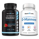 Suplementos avanzados de control de vejiga para mujeres y hombres 60Ct + D Mannose Capsules - Fast Acting 1400 MG Extra Strength DMannose for Bladder Health 120 Ct