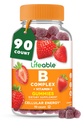 Complejo de vitamina B Lifeable Gummies for Adults Silencio with Vitamin C ← Gran Tasting Vitamina B Gummies  durable for Energy and Nerve System ← Vegan B Complex Vitamins for Women, Men TEN 90 Gummies
