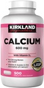 Calcio de Firma Kirkland 600 mg. con vitamina D3, 500 Tabletas (4 Pack)