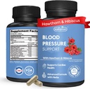 Suplemento de apoyo a la presión arterial – Hawthorn natural, Hibiscus, Garlic &amp; Olive Leaf – Heart Health & Circulation Support – B12, B6 – Vegan, Non-GMO – 90 Caps (3-Month Supply)