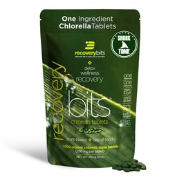 RECOVERYbits - Tablas de Clorella Ecológica - Superalimentos de Algas Basadas en Planta - Clorofila - Muro Celular Agrietado - Energía - Sistema Inmunitario - Detox - Keto - Vegan - No GMO - Bolsa Grande - 1000 Cuadros