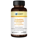 Vitamina World Turmeric Curcumin 1000mg, BioPerine Black Pepper Extract for Better Absorption, 95% Curcuminoides, Suplemento Turmérico para Antioxidante &amp; Soporte Conjunto, Sin gluten, 60 cápsulas