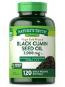 La verdad de la naturaleza Píldoras de aceite de semilla negra TENIDO 2,000mg TEN 120 Softgels TEN VÍRGENA FUELTA Presionada Cumin ← No GMO y Gluten Suplemento Libre