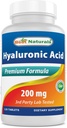 Mejores Naturales Ácido Hialurónico 200 mg 120 Tabletas (No-GMO, Gluten Free) - Promueve la habilidad saludable juvenil y la función conjunta saludable (120 Conteo (Pack of 1))