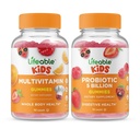 Niños multivitamínicos vitales + Probióticos 5 millones de niños, Gummies Bundle - Gran Tasting, Suplemento de vitamina, Gluten Gratis, GMO Gratis, Chewable Gummy