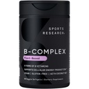 Sports Research® Vitamina B-Complex - Espectro completo de vitaminas B con mezcla B12 &amp; Folate - Gluten Free · base vegetal · No GMO · Fórmula Vegan-Friendly - 60 Veggie Softgels