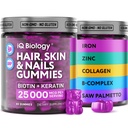 Biotina Gummies for Hair, Skin and Nails - Crecimiento del cabello Vitaminas para Hombres - Peluquería de Pérdida Suplemento con Biotina Extra Strength (Vitamin B7), Collagen, Keratin &amp; DHT Blocker, 60 Osos Chewable