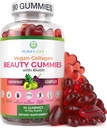 Purify Life Vegan Collagen Gummies with Biotin Vitamins for Hair Skin and Nails Health, (90 Chews) Collagen Support Superfruit Complex with Resveratrol, Vitamina A, E, C - Reemplace Capsules, Pills