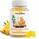 Bromelain Papain Enzyme Gummies Suplemento: Bromelain 500MG con querectina Gummies para adultos Niños, Bromelaina orgánica Papaya Enzymes Chewable for Digestive Support Immunity Antioxidant Vegan 60CT