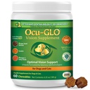 Ocu-GLO Cat &amp; Dog Senior Supplement for Eye Support - Chewable Vision Vitamins Supplements for Large and Small Pets Care with Lutein, Omega-3 Fatty Acids, Grape Seed Extract & Antioxidants