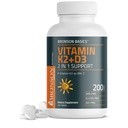 Bronson Vitamina K2 D3 (MK7) Suplemento No GMO Fórmula Vitamina D3 5000IU (125 mcg) & 90 mcg K2 MK-7, Complejo D & K Easy to Swallow, 200 Tablets