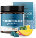 HERBAMAMA Hialurónica Acid Gummies - 250mg Ácido Hialurónico Puro para el cabello, Skin & Nails Support - Vegan, Non-GMO Skin Elasticity Suplemento - 60 Pectin-Based Mango-Flavored Chews