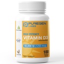 Laboratorios de puré Vitamina D3 50.000 UI (1250 mcg) 100 Semanas Suministro para Función del Musculo Saludable, y Apoyo Inmunitario, No GMO, Gluten Gratis 100 cápsulas vegetales
