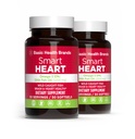 Marcas básicas Smart Heart Omega-3 Fish Oil 1000mg - Triple Strength EPA & DHA, Non-GMO, Heart & Cognitive Support - 50 Burpless Softgels - 2-Pack