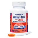 Oceanblue Omega 3 2100 con CoQ10  sometido Triple Strength Fish Oil Combo Suplemento Silencio 1350MG EPA 650MG DHA 150MG DPA con 150MG CoQ10 ← Orange Flavor ← Socorredor del corazón