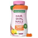 Bounty Optimal Solutions Hair, Skin and Nails Collagen Pectin Gummies, 100 mg Collagen y 2.500 mcg Biotin Por Serving, No Stick Gummy, Tropical Citrus Flavor, 200 ct, 100 Total Servings