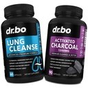 Lung Cleanse " Activated Charcoal Capsules - Suplementos respiratorios " Organic Coconut Charcoal Pills for Stomach Gas and Bloating Support - Herbal Detox for Lungs, Bronchial Health " Gut