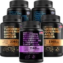 MEDCHOICE Sleep Melatonin (90ct), Turmeric " Ginger (240ct), y Nootropic Brain (120ct) Supplement Bundle - Wellness Trio for Brain, Sleep, " Immune Support - Vegan, Non-GMO, Gluten-Free