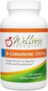 Wellness Resources High Potency d-Limonene Capsules 500mg, 120 Capsules - Orange Peel Extracto de Salud Digestiva, Heartburn, Acid Reflux, Detoxification