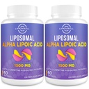 Liposomal Alpha Lipoic Acid 1500mg - con Acetyl-L-Carnitine 900mg & Ubiquinol 100mg &amp; Vitamin E 15mg,ALA Suplemento para Antioxidantes Glucose Metabolism Nerve Energy,60 Softgels (2 Bottle)