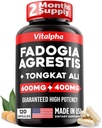 Ultra Concentrado 86.000mg Fadogia Agrestis Tongkat Ali Blend – 200:1 Tongkat Ali + 10:1 Fadogia Agrestis + Bioperina - Maximum Strength Blend for Athletic Performance & Muscle Mass - 120 V-Caps