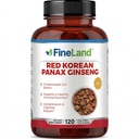FineLand Red Korean Panax Ginseng 13,000 mg - Max Strength 20:1 Extract - Concentrated Immune & Cognitive Support Supplement for Men &amp; Women - 120 Veggie Capsules