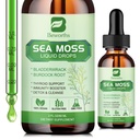 Sea Moss Liquid Drops - Organic Irish Sea Moss Gel with Spirulina, Bladderwrack, Burdock Root, Seamoss Gel Supplement for Joint, Detox Cleanse & Digestion Support - 2 Fl Oz, Vegan