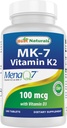 Mejores Naturales Vitamina K2 (MK7) con D3 Suplemento Hueso y salud cardíaca (5000 UI Vitamina D3 &amp; 100 mcg Vitamina K2 MK7), 180 Tabletas