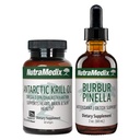 NutraMedix Brain Support Bundle - Incluye Artic Krill Oil Softgels y Burbur Pinella Liquid Drops for Cognitive Health, Detox y Brain Support - 2-Piece Supplement Set for Cognitive Support