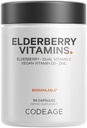 Vitaminas de Elderberry - Orgánica Fermented Elderberry Blend, Vitamina C del ácido ascórbico " Cerezas de Acerola orgánicas, Vitamina D3, Zinc, Sambucus Berries - 90 cápsulas