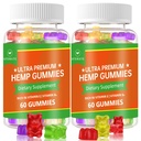 (2 Pack) Mangas de cáñamo, Frutas comestibles Gummy Advanced 100% Natural High Potency Hemp Seed Extract Gummies - 120 Gummies