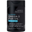 Sports Research Triple Strength Omega 3 Fish Oil 1250mg de Wild Alaskan Pollock - Burpless Fish Oil Suplemento con Omega-3 EPA & DHA - Fuente sostenible, No GMO, Gluten Free - 30 Softgels