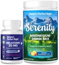 La noche perfecta de la naturaleza Melatonina 20 mg de disuelve rápido mezclado de baya 180 Conteo de magnesio de serenidad con polvo 15 oz de limón
