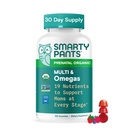 SmartyPants Organic Prenatal Vitamins for Women, Multivitamin Gummies: Biotin, Methylfolate, Omega 3 (ALA), Vitamina D3, C, Vitamina B12, B6, A, K2 &amp; Zinc, Choline, Vegetarian, 120 Cuenta (30 Day Supply)
