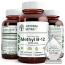 Natural Nutra Vegan Metil B12 1000mcg, Heart Health and Energy Booster Suplemento, Gluten Free, Support Energy Transformation, Enhance Immune Response, Help Brain Function, 100 Vegan Lozenges
