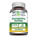 Amazing Formulas Glucosamine Sulfate Supplement TEN 1500 Mg Por Serving TEN 120 Capsules Silencio No-OMM ANTE Gluten-Free TEN Made in USA