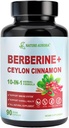 Suplemento de bereberina con canela de Ceylán " Picolinato de cromo, 10-in-1 Berberine 1000mg Por Serving, Berberine 5X para Metabolismo, Corazón y Apoyo Inmunitario (90 cápsulas)