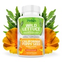 Parker Naturals Wild Lettuce Extract " California Poppy Seed Supplement, 2 Way Premium Strength Herbal Supplement for Healthy Sleep &amp; Relief Support, 120 Capsules