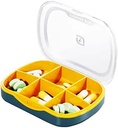 Organizador semanal del caso de la pila, Planificador de la caja pequeña de viaje 6 Tray, Cute Pocket Purse Medicina diaria Recordador del dispensador de vitaminas, suplemento, aceite de pescado, cápsulas, Tablet, Meds