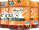 MegaFood Women's Multi - Multivitamínico para Mujeres- Vitaminas Gummy- Vitamina C, Vitamina D, Zinc, Vitamina B12 " Choline- Immune Support &quot Bone Health- Vegetarian- Tangerine- 60 Gummies(30 Serviciones) 3 Pack